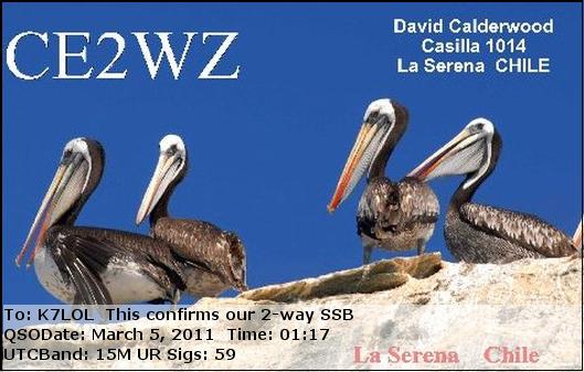 K7LOL ham radio QSL cards