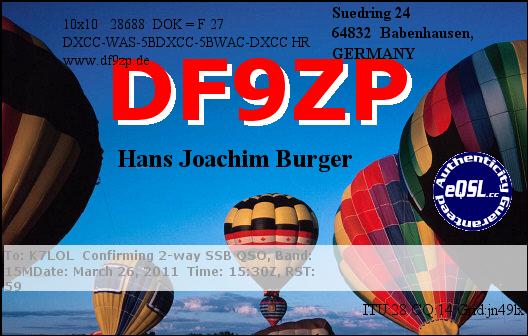 K7LOL ham radio QSL cards