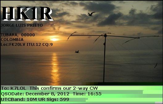 K7LOL ham radio QSL cards