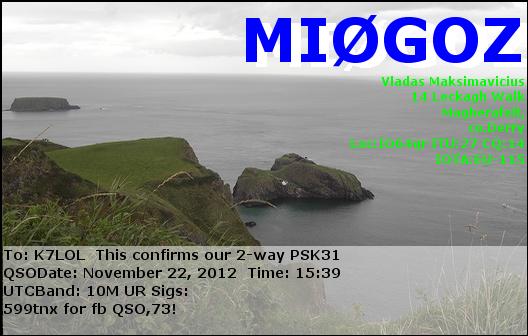 K7LOL ham radio QSL cards