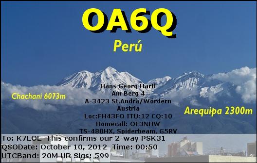 K7LOL ham radio QSL cards