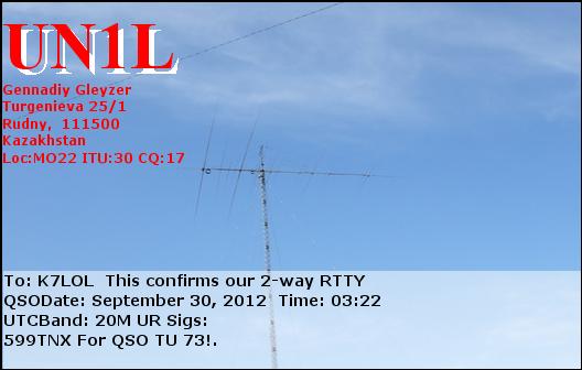 K7LOL ham radio QSL cards