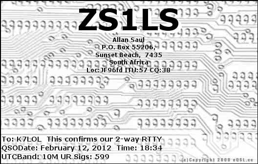 K7LOL ham radio QSL cards